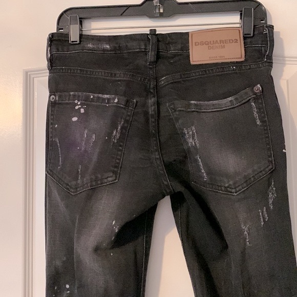Dsquared2 Destructed Black Wash Patch Jean - Picture 3 of 8